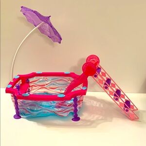 Barbie Mattel Glam Pool- Slide Umbrella & Water slide Beach Barbie Playset BDF56